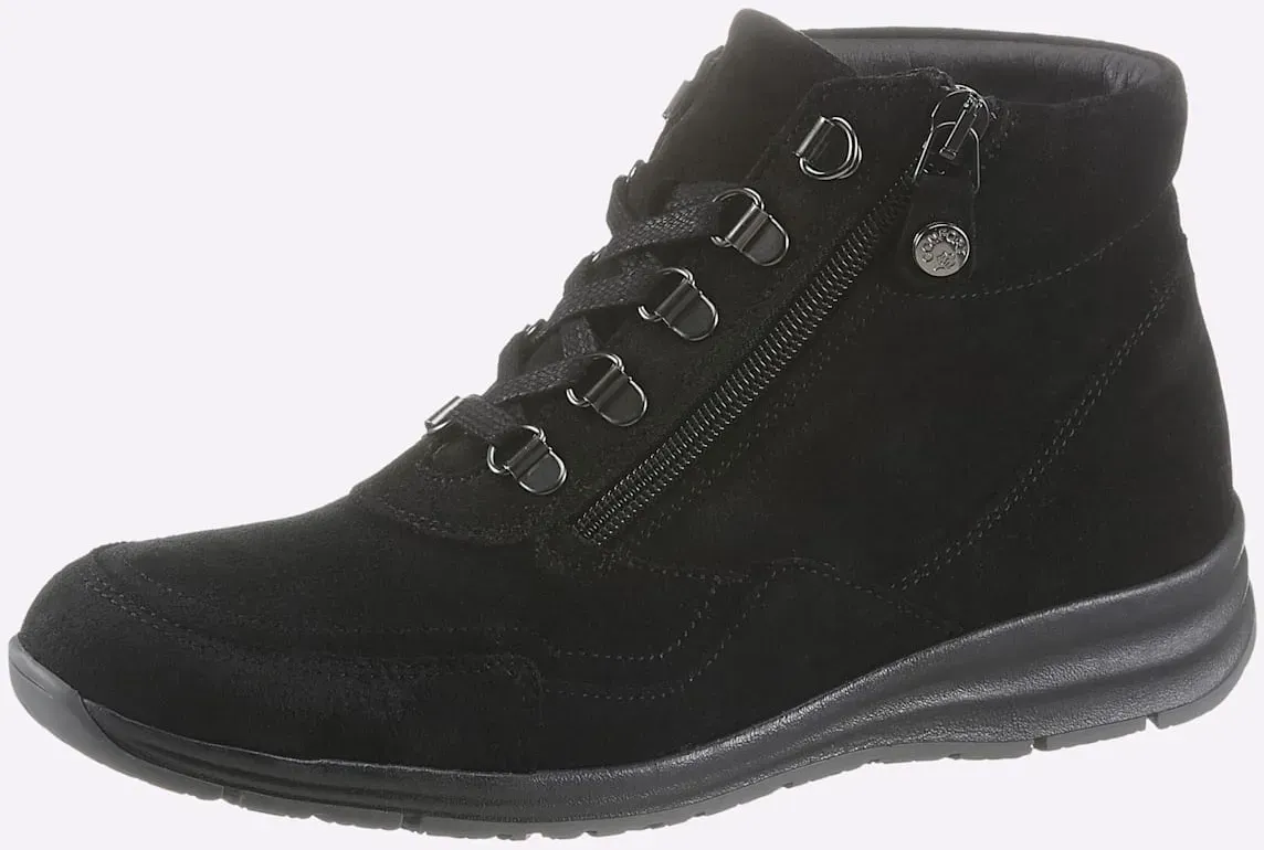 Stiefelette CASUAL LOOKS, Damen, Gr. 37, schwarz, Veloursleder, Schuhe Stiefelette