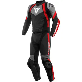 Dainese Avro 4, Lederkombi, schwarz/anthrazit/rot, 52