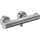 Duravit Thermostatarmatur Brausethermostat Aufputz rund für 1 Verbraucher Edelstahl gebürstet TH4220000070