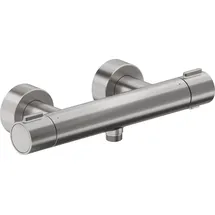 Duravit Thermostatarmatur Brausethermostat Aufputz rund für 1 Verbraucher Edelstahl gebürstet TH4220000070