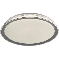 LED-Deckenleuchte, silber, dimmbar, App, Fernbedienung