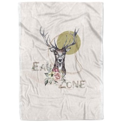 Sinus Art Handtücher Handtuch Strandhandtuch Saunatuch Kuscheldecke Hirsch Geweih Kunstvoll, Baumwolle-Polyester-Mix (1-St), Handtuch 100 cm x 180 cm