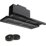 Klarstein Dunstabzugshaube 90cm, 640 m3/h Abluft, LED Schwarz