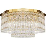 Licht-Erlebnisse Deckenleuchte INGA Gold Transparent Art Déco 6x E14 bis 60W LE116357