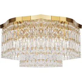 Licht-Erlebnisse Deckenleuchte INGA Gold Transparent Art Déco 6x E14 bis 60W LE116357