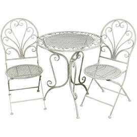 Ambiente Haus Stuhl und Tisch im Set, 3-teilig., grau
