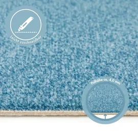 Andiamo Teppichboden ANDIAMO "Catania, Velours, Gesamthöhe 7,5 mm, Luxusklasse LC1", blau, B:500cm L:600cm, Kunstfaser, Teppiche, meliert, Breite 400 cm oder 500 cm, strapazierfähig & pflegeleicht