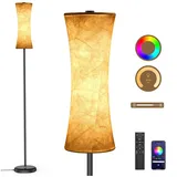 Auralum LED Stehlampe 12W LED Stehleuchte RGB Farbwechsel Smart mit Fernbedienung, Modern Leselampe runde Standleuchte mit 4 Farbtemperaturen weiß