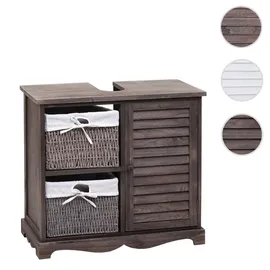 Mendler Waschbeckenunterschrank 60 x 65 x 31 cm Braun/Grau