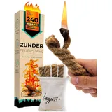 freigeist® Zunder für Feuerstahl | Anzünder Survival | Outdoor Feueranzünder aus wachsgetränkter Jute (Fat Rope) | Dauer Streichholz | Feueranzünder Survival | Feuerstein Anzünder | Outdoor