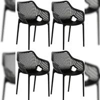 CLP Gartenstuhl Air XL Gartenstuhl-Set 57 x 60 x 81 cm schwarz 4 St.