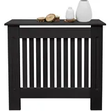 ECD Germany Heizkörperverkleidung Landhausstil 78x19x82 cm Schwarz