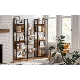 VASAGLE Bücherregal 158 x 24 x 166 cm Braun-Schwarz