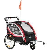 Homcom Kinderanhänger schwarz/rot