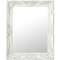 Furnicato Wandspiegel im Barock-Stil 50x60 cm Weiß (1-St) weiß