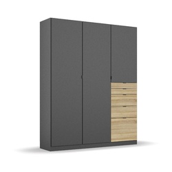 rauch ORANGE Kleiderschrank Ontario 136 x 197 cm Dekor Grau-Metallic / Eiche Sonoma