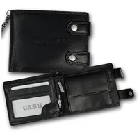 Jennifer Jones Leather Bag Street Herren Männer Portemonnaie Bikerbörse schwarz 12x9.5x2cm D2OPJ124S - Schwarz