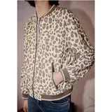 Street One Blouson mit Animal Print und Zipper - Beige