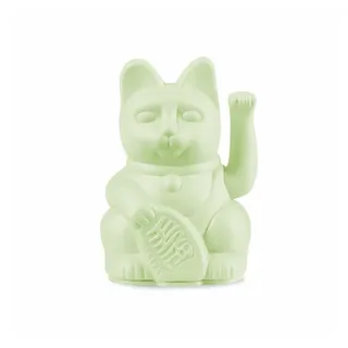 donkey Lucky Cat Mini | Light Green - Japanische Glücksbringer Winkekatze in Hellgrün, 9,8 cm hoch