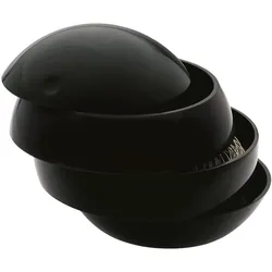 Spirella Kosmetikorganizer "Bowl Beauty" Aufbewahrungsbox für Make Up und Schmuck mit 3 Fächern 16x14cm Schwarz