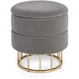 BIZZOTTO Hocker Pavlina Samt 38 x 42 x 38 cm Grau