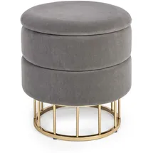 BIZZOTTO Hocker Pavlina Samt 38 x 42 x 38 cm Grau