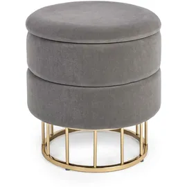 BIZZOTTO Hocker Pavlina Samt 38 x 42 x 38 cm Grau