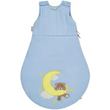 Sterntaler Babyschlafsack 50/56 cm Bär Bo, Schlafsack für Babys, Applikation am Fußteil, Singlejersey-Futter, Wattierung, Zwei-Wege-Reißverschluss, Mesheinsatz, 63×47×2 cm, eisblau, 1,50 TOG, Größe 56