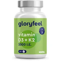 Vitamin D3 + K2 Hochdosiert - 200 Tabletten - Premium: K2VITAL® von Kappa - 99,7% All-Trans Vitamin K2-MK7 + 2.000 IE D3 (1 Tablette alle 2 Tage) - Laborgeprüft & in Deutschland hergestellt