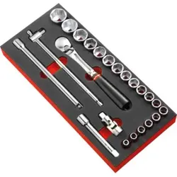Facom Schaumstoffmodul - Serie 1/2" Antriebselemente, Steckschlüssel, Umschaltknarre 23-tlg.