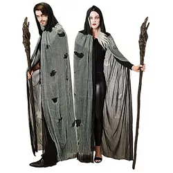 Kapuzen-Umhang "Fetzen" unisex, grau/schwarz