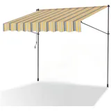 Clanmacy Klemmmarkise Klemmmarkise 250cm Balkonmarkise Markise ohne Bohren Gelb Blau blau|gelb 120 cm x 250 cm