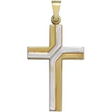 Kreuzanhänger JOBO "Anhänger Kreuz", gold (gelbgold 333), Schmuckanhänger, Damen, Gelbgold 333, 333 Gold bicolor