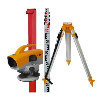 Nedo Ingenieur-Nivelliere der Z-Baureihe - Nivellier-Set Z32 inkl. Aluminium-Stativ und Nivellierlatte 5 m mit Hülle