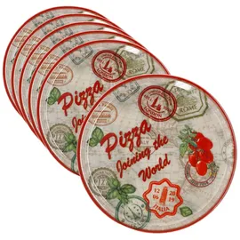 Mambocat Pizzateller Charme Red 33 cm 6er Set