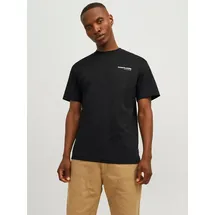 JACK & JONES Rundhalsshirt JCOAERO PRINT TEE SS CREW NECK NOOS schwarz S (48)