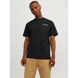 JACK & JONES Rundhalsshirt JCOAERO PRINT TEE SS CREW NECK NOOS schwarz S (48)