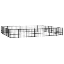 vidaXL Outdoor-Hundezwinger 39,52 m2 Stahl Schwarz