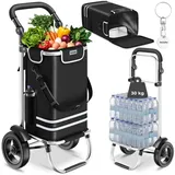 Tectake Einkaufsroller 3-in-1 Schwarz 46,00 cm x 100,50 cm