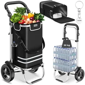 Tectake Einkaufsroller 3-in-1 Schwarz 46,00 cm x 100,50 cm