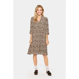 St Tropez EdaSZ Blusenkleid Animal-Print Schwarz M