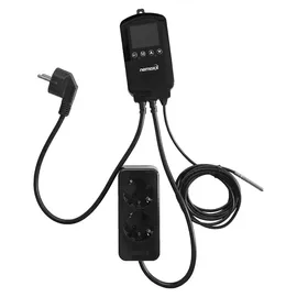 Nemaxx NEMAXX® NTP16 Steckdosenthermostat 230V (3000W/16A) mit NTC-Fühler 2m, Heiz-/Kühlmodus, Wochenprogramm, 2 Steckdosen