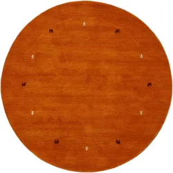 Wollteppich CARPETFINE "Gabbeh Uni", orange, H:15mm Ø:150cm, Wolle, Teppiche, reine Wolle handgewebt, Gabbeh Tiermotiv warmes Raumklima viele Größen