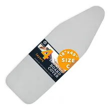 savuk Bügelbrettbezüge und Polster mit breiter Größe, Verstellbarer elastischer Rand, wärmereflektierend, passend für Bretter 130 x 45, 130 x 50 oder 125 x 50 cm, Bezug 55 x 135 cm, Grau, XL