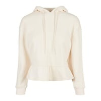 URBAN CLASSICS Ladies Organic Volants Hoody in Beige, Größe M