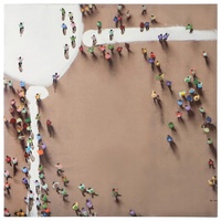 Kayoom Ölbild »Menschengruppe«, 100cm x 100cm, beige