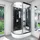 AcquaVapore Komplettdusche mit Schiebetür 120 x 80 cm Schwarz Sicherheitsglas D60-73T0L