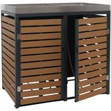 Mendler Mülltonnenverkleidung HWC-K14 124 x 134 x 84 cm teak-optik