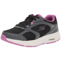 Skechers Damen GO Run CONSISTENT ANAHITA-X Laufschuh, Black Leather/Purple Trim, 38 EU - 38 EU