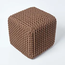 Homescapes Sitzwürfel Baumwolle 35 x 35 x 35 cm Braun